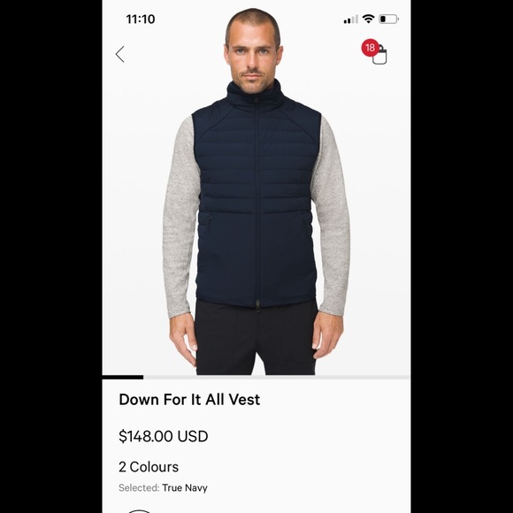 lululemon down for it all vest mens